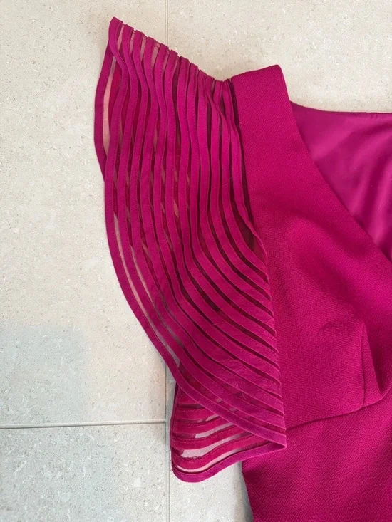 Trina Turk Loganberry Glowing Flutter Sleeve Dress - Picture 3 of 4